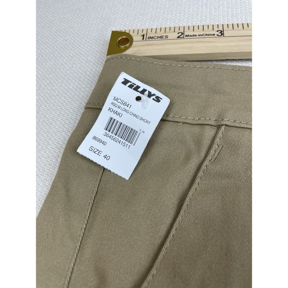 RSQ Jeans Men's Khaki Long Chino at Knee Casual Shorts Stretch NWT Waist 40 - Picture 5 of 14